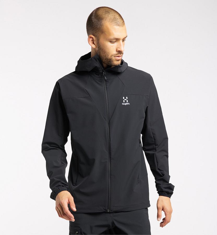 Haglöfs Mens Morän Windbreaker Black New Zealand 04368WFDT